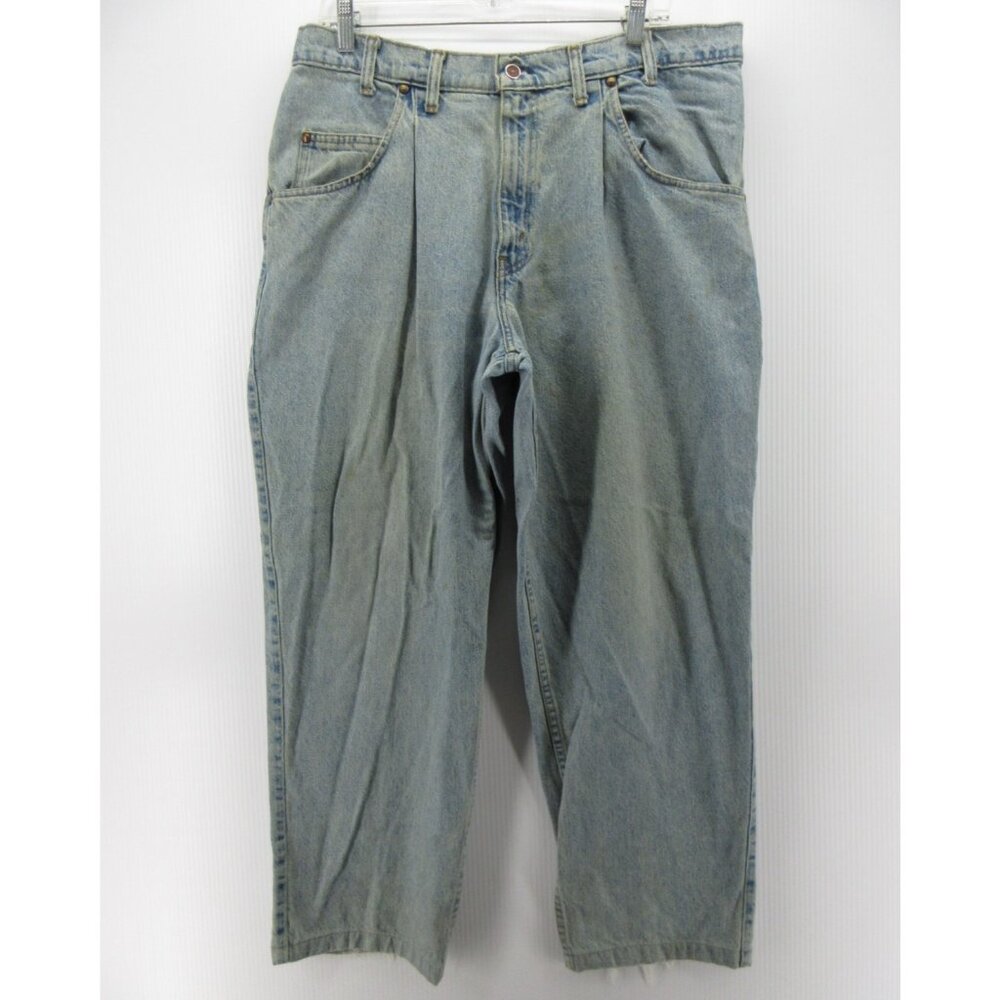 VINTAGE Levis Jeans 38X28 Baggy Loose Pleated Orange Tab Denim 80s *